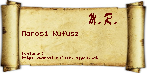 Marosi Rufusz névjegykártya